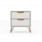 Rockefeller Tall 5- Dresser and 2-Drawer Nightstand in White By Manhattan Comfort | Dressers | Modishstore - 15