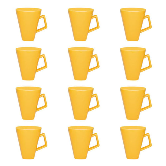Oxford Quartier 12 Square Beveled Mugs (11.84 oz.) in Yellow By Manhattan Comfort | Dinnerware | Modishstore