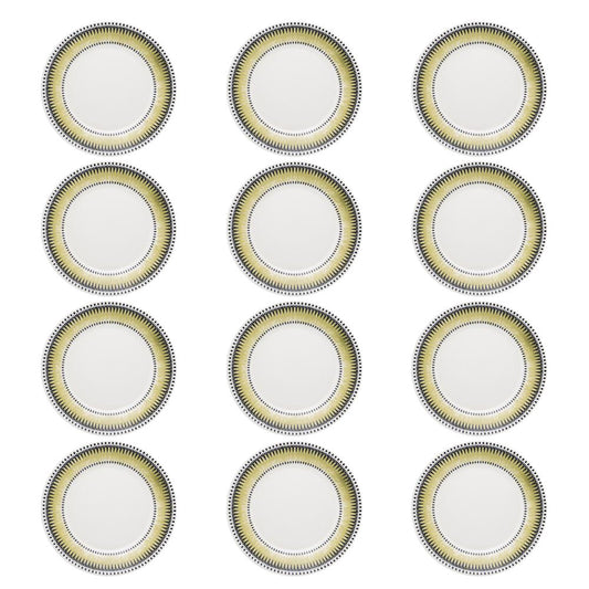 Biona Actual 6 Large 10.24" Dinner Plates  in Green and Black By Manhattan Comfort | Dinnerware | Modishstore
