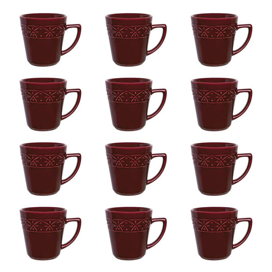 Daily Mendi 6 Mugs (12.17 oz.) in Maroon Red By Manhattan Comfort | Dinnerware | Modishstore