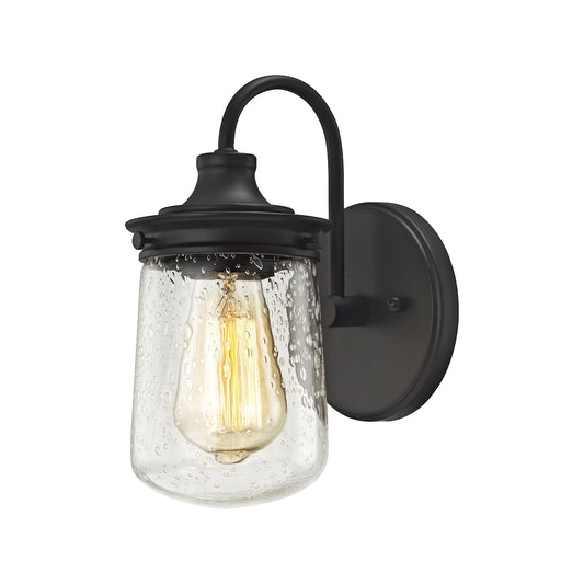Hamel 1-Light Vanity Lamp in Oil Rubbed Bronze with Clear Seedy Glass ELK Lighting | Vanity Light | Modishstore