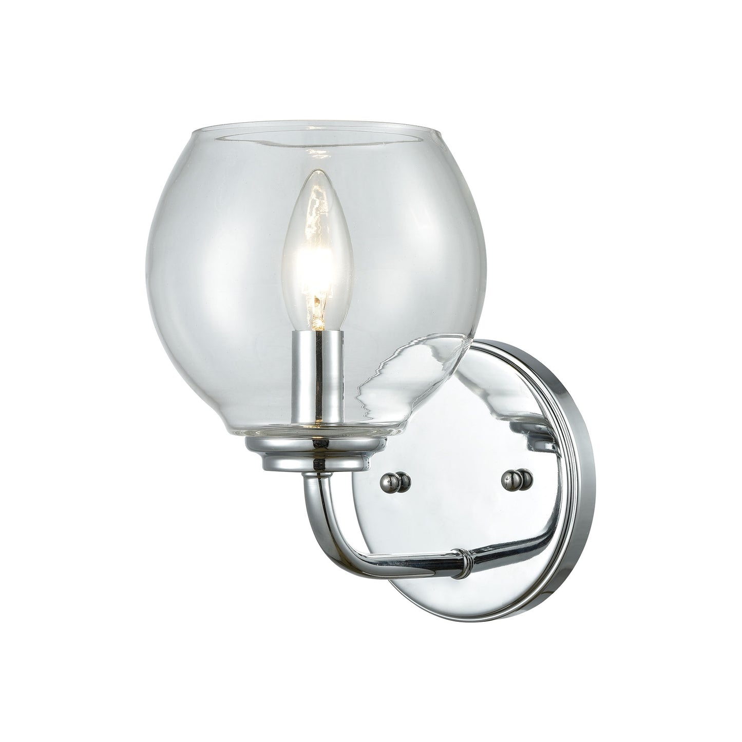 Emory 1-Light Vanity Lamp in Polished Chrome with Clear Blown Glass ELK Lighting | Vanity Light | Modishstore