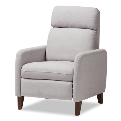 Baxton Studio Casanova Mid-century Modern Light Grey Fabric Upholstered Lounge Chair | Lounge Chairs | Modishstore