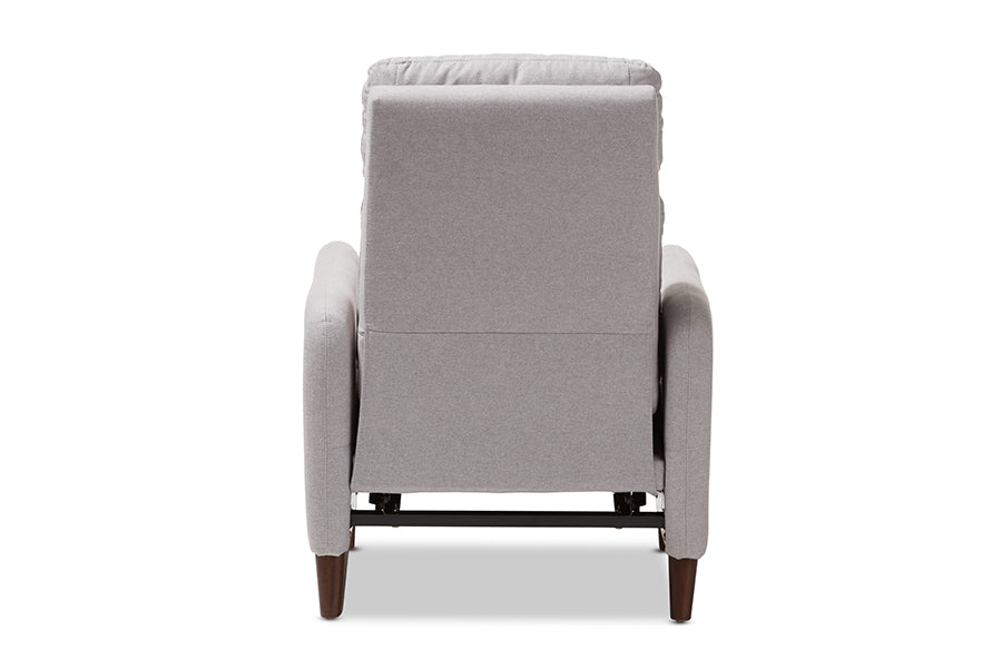Baxton Studio Casanova Mid-century Modern Light Grey Fabric Upholstered Lounge Chair | Lounge Chairs | Modishstore - 6