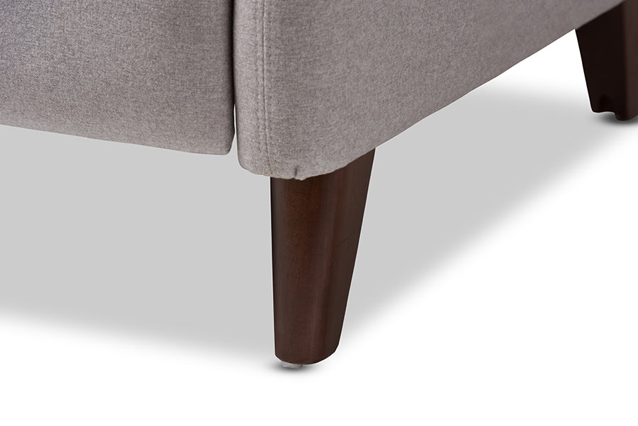 Baxton Studio Casanova Mid-century Modern Light Grey Fabric Upholstered Lounge Chair | Lounge Chairs | Modishstore - 5