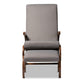 Baxton Studio Kaira Modern and Contemporary Gray Fabric Upholstered and Walnut-Finished Wood Rocking Chair | Rocking Chairs | Modishstore - 4