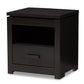 baxton studio bienna modern and contemporary wenge brown finished 1 drawer nightstand | Modish Furniture Store-2