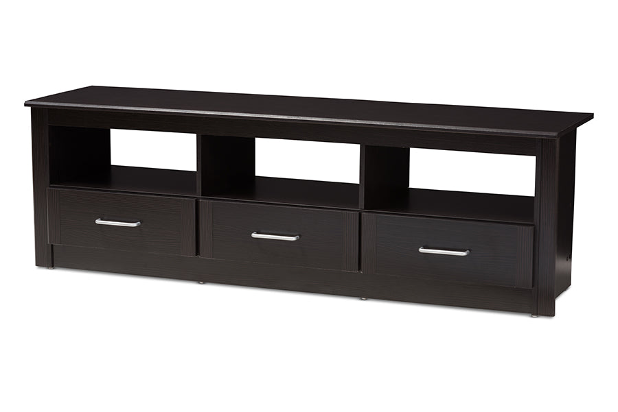 baxton studio ryleigh modern and contemporary wenge brown finished tv stand | Modish Furniture Store-2