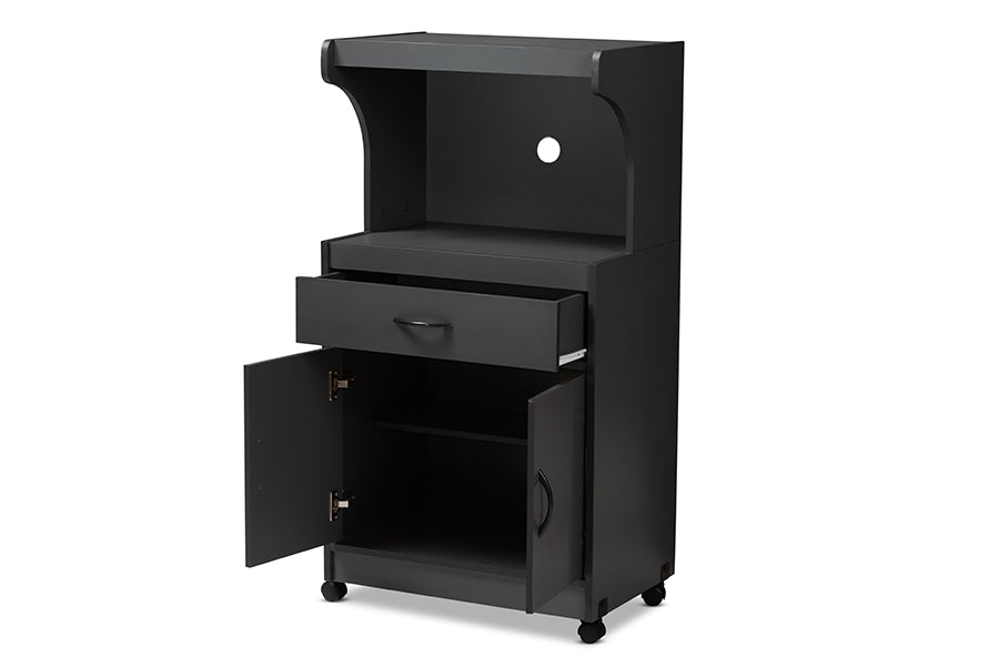 baxton studio tannis modern and contemporary dark grey finished kitchen cabinet | Modish Furniture Store-3