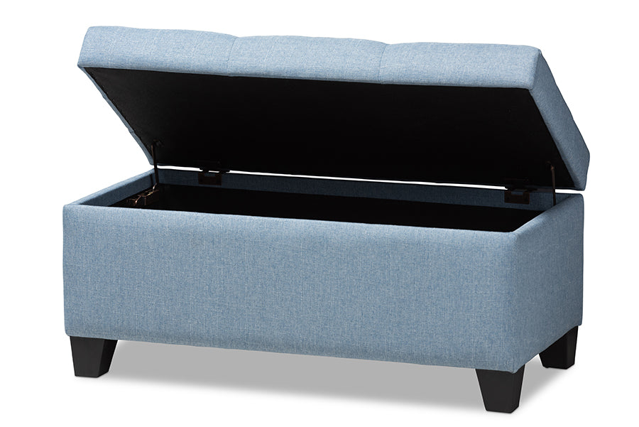 baxton studio michaela modern and contemporary light blue fabric upholstered storage ottoman | Modish Furniture Store-3