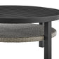 Aileen Outdoor Patio Round Coffee Table in Black Aluminum with Grey Wicker Shelf By Armen Living | Outdoor Tables | Modishstore - 4