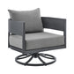 Argiope Outdoor Patio Swivel Rocking Chair in Grey Aluminum with Cushions By Armen Living | Outdoor Chairs | Modishstore - 2