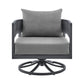 Argiope Outdoor Patio Swivel Rocking Chair in Grey Aluminum with Cushions By Armen Living | Outdoor Chairs | Modishstore - 3