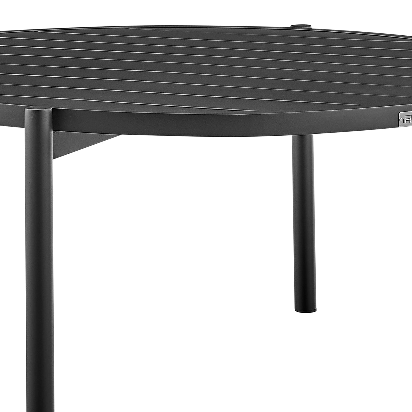 Tiffany Outdoor Patio Ruond Coffee Table in Black Aluminum By Armen Living | Outdoor Tables | Modishstore - 3