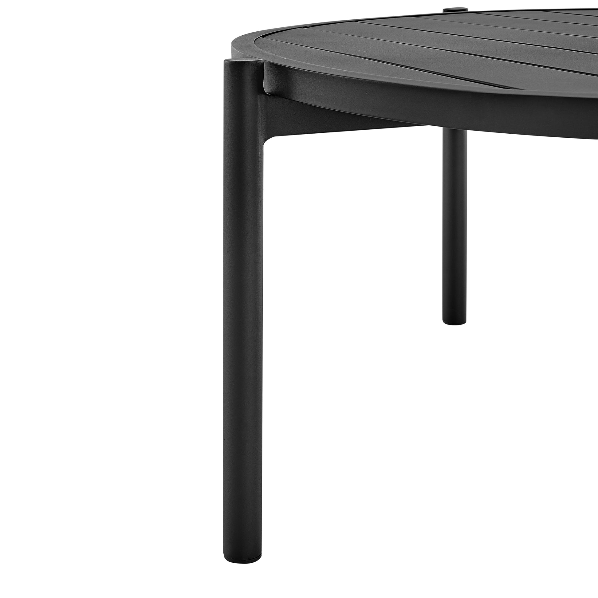 Tiffany Outdoor Patio Ruond Coffee Table in Black Aluminum By Armen Living | Outdoor Tables | Modishstore - 4