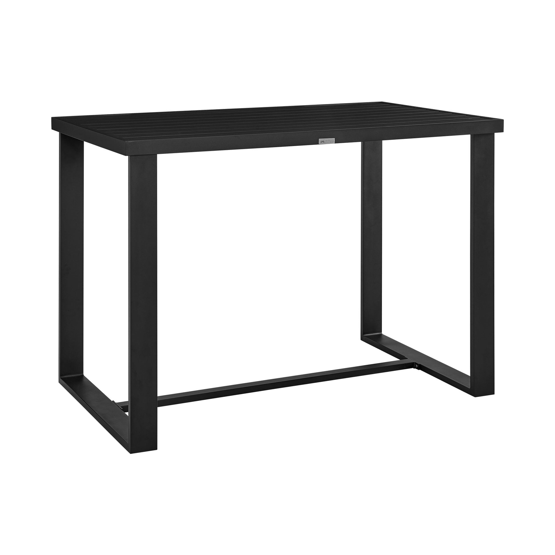 Felicia Outdoor Patio Counter Height Dining Table in Black Aluminum By Armen Living | Bar Tables | Modishstore - 3