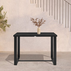 Felicia Outdoor Patio Counter Height Dining Table in Black Aluminum By Armen Living