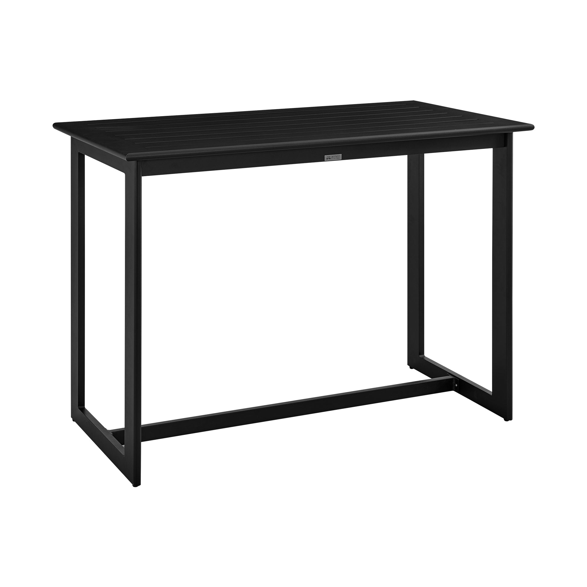 Grand Outdoor Patio Counter Height Dining Table in Black Aluminum By Armen Living | Bar Tables | Modishstore - 3