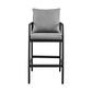 Grand Outdoor Patio Bar Stool in Aluminum with Grey Cushions By Armen Living | Bar Stools | Modishstore - 4