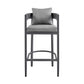 Argiope Outdoor Patio Counter Height Bar Stool in Aluminum with Grey Cushions By Armen Living | Bar Stools | Modishstore - 4