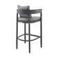 Argiope Outdoor Patio Bar Stool in Aluminum with Grey Cushions By Armen Living | Bar Stools | Modishstore - 6