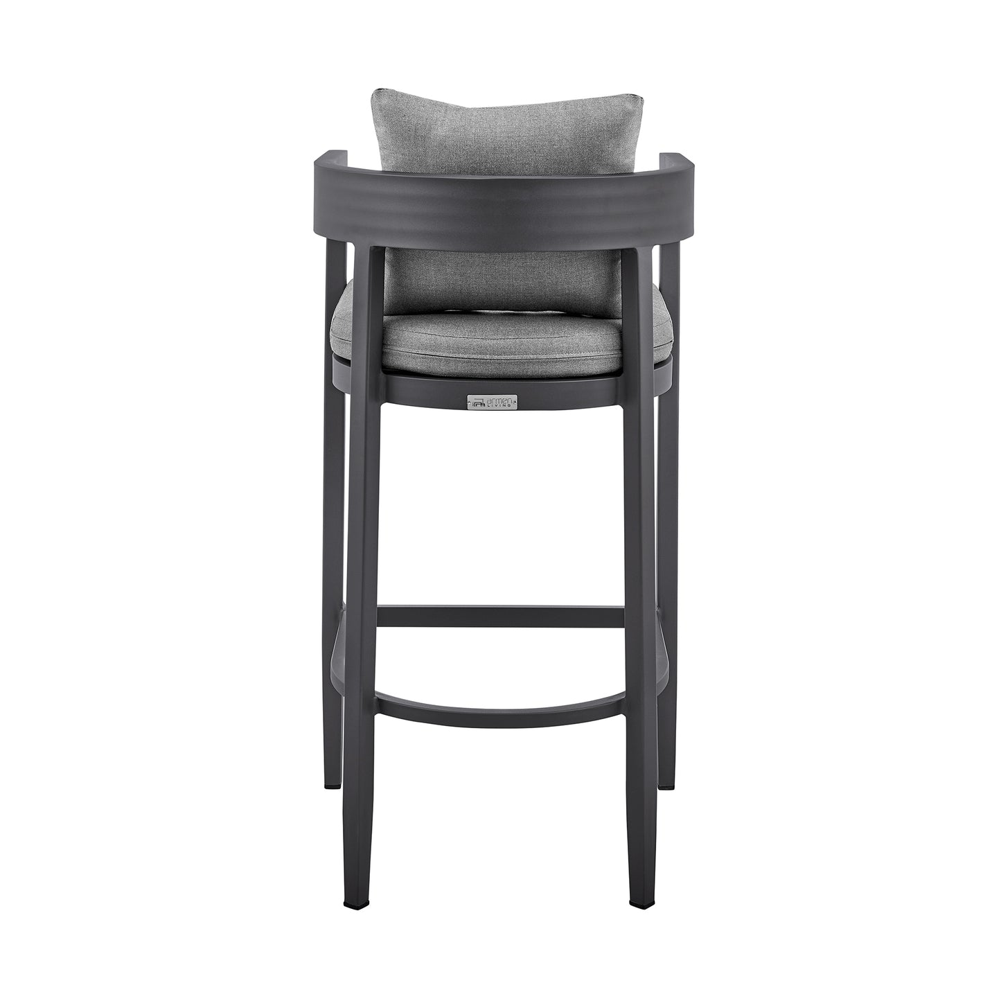 Argiope Outdoor Patio Bar Stool in Aluminum with Grey Cushions By Armen Living | Bar Stools | Modishstore - 7