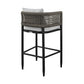 Felicia Outdoor Patio Bar Stool in Aluminum with Grey Rope and Cushions By Armen Living | Bar Stools | Modishstore - 6