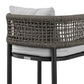 Felicia Outdoor Patio Bar Stool in Aluminum with Grey Rope and Cushions By Armen Living | Bar Stools | Modishstore - 11