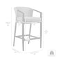 Aileen Outdoor Patio Counter Height Bar Stool in Aluminum and Wicker with Grey Cushions By Armen Living | Bar Stools | Modishstore - 10