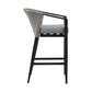 Aileen Outdoor Patio Bar Stool in Aluminum and Wicker with Grey Cushions By Armen Living | Bar Stools | Modishstore - 5