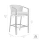 Aileen Outdoor Patio Bar Stool in Aluminum and Wicker with Grey Cushions By Armen Living | Bar Stools | Modishstore - 10