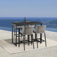 Aileen Outdoor Patio Bar Stool in Aluminum and Wicker with Grey Cushions By Armen Living | Bar Stools | Modishstore - 3