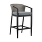 Aileen Outdoor Patio Bar Stool in Aluminum and Wicker with Grey Cushions By Armen Living | Bar Stools | Modishstore - 2