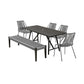 Koala Clip and Camino 6 Piece Outdoor Dining Set in Dark Eucalyptus with Grey Rope By Armen Living | Outdoor Dining Sets | Modishstore - 2