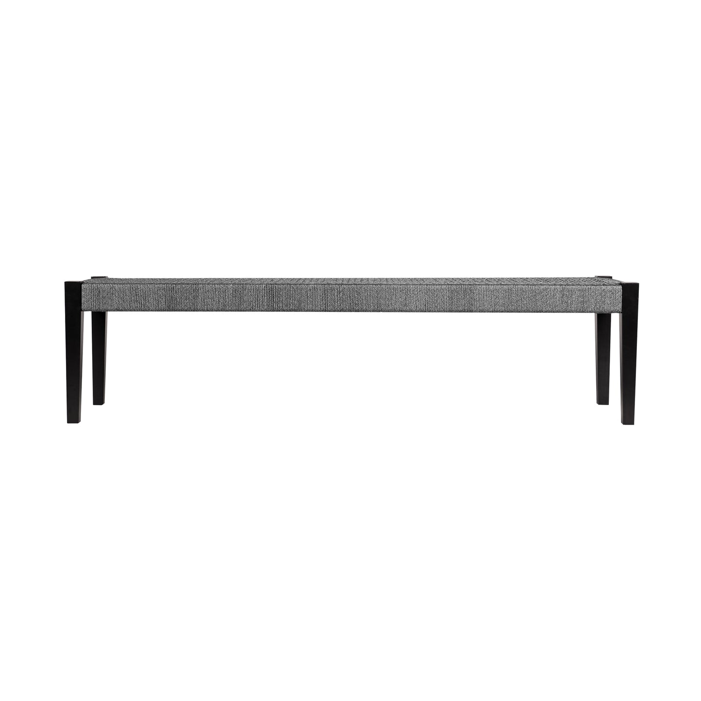 Camino Indoor Outdoor Dining Bench in Eucalyptus Wood and Grey Rope By Armen Living | Outdoor Stools & Benches | Modishstore - 3