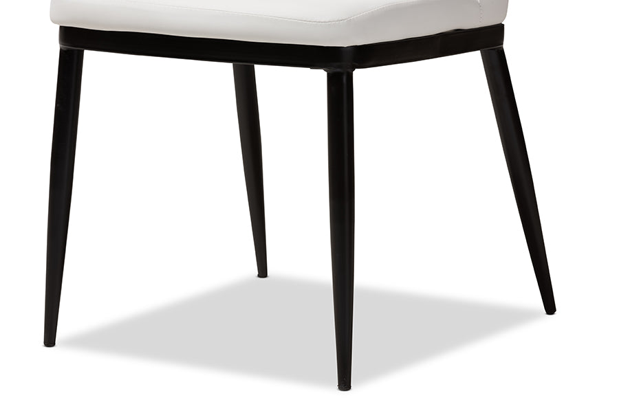 Baxton Studio Darcell Modern and Contemporary Black Faux Leather Upholstered Dining Chair (Set of 4) | Dining Chairs | Modishstore - 10