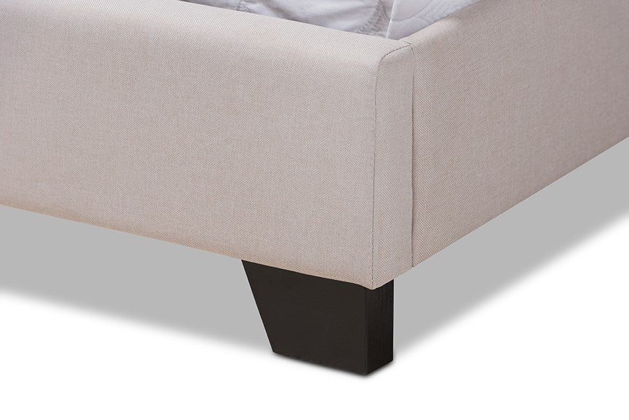 Baxton Studio Alesha Modern and Contemporary Beige Fabric Upholstered Queen Size Bed | Modishstore | Beds-6