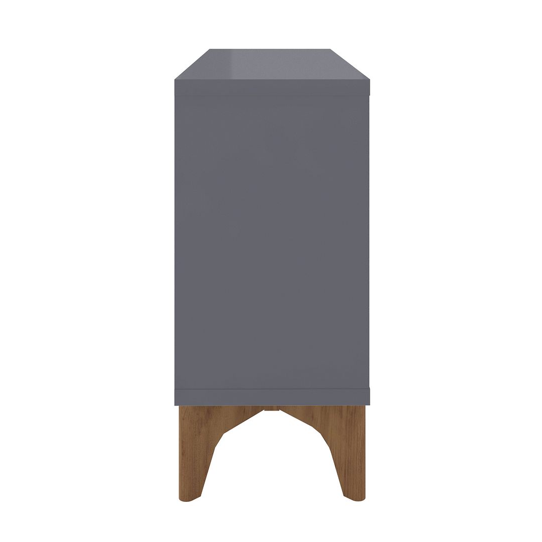 Manhattan Comfort Gowanus Modern Accent Display Sideboard with 2 Shelves in Grey | Sideboards | Modishstore-3