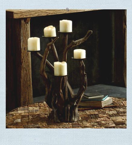 Driftwood Natural Dark Candelabra, Horizontal & Vertical | Candle Holders | Modishstore-8
