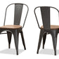 Baxton Studio Henri Vintage Rustic Industrial Style Tolix-Inspired Bamboo and Gun Metal-Finished Steel Stackable Dining Chair Set of 2 | Modishstore | Dining Chairs - 4