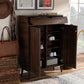 Baxton Studio Cormier Mid-Century Modern Walnut Brown finished 2-Door Wood Entryway Shoe Storage Cabinet | Modishstore | Cabinets