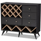 baxton studio savino mid century modern dark grey and oak finished wood wine cabinet | Modish Furniture Store-2