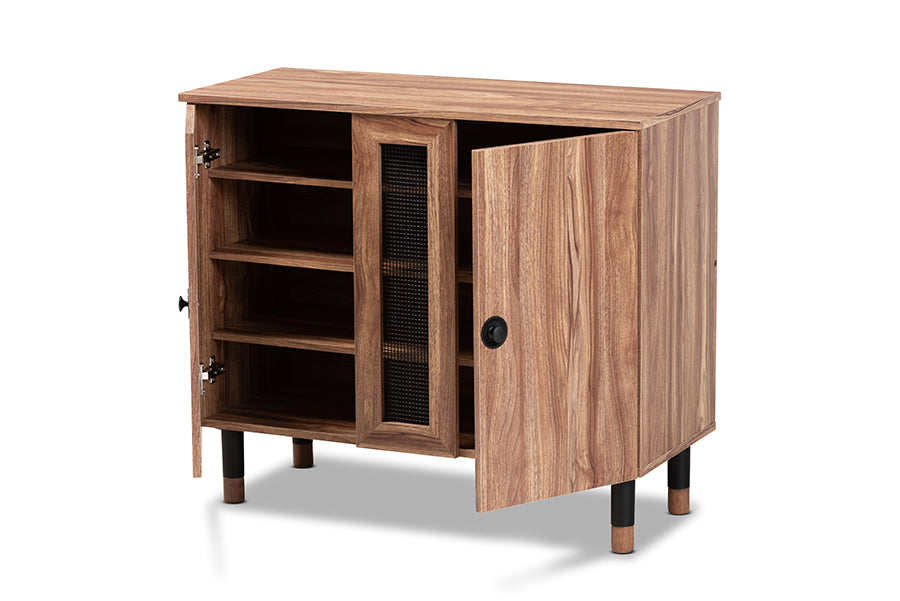 baxton studio valina modern and contemporary 2 door wood entryway shoe storage cabinet | Modish Furniture Store-3