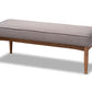 baxton studio arvid mid century modern gray fabric upholstered wood dining bench | Modish Furniture Store-2