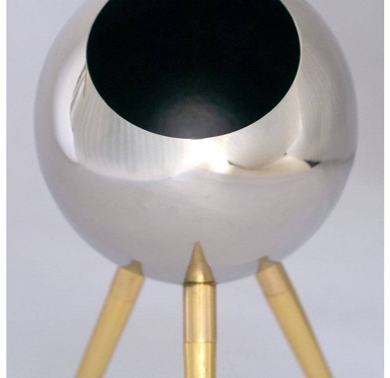 Standing 12.25"H Orb Planter Gold Leaf Design Group | Outdoor Planters, Troughs & Cachepots | Modishstore - 5