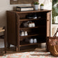 Baxton Studio Coolidge Modern and Contemporary Walnut Finished 4-Shelf Wood Shoe Storage Cabinet | Modishstore | Cabinets