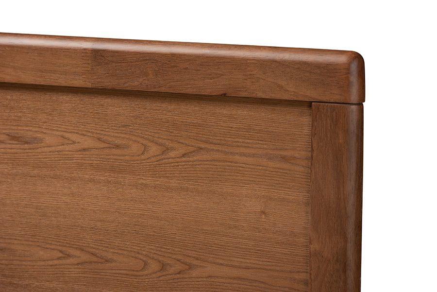 Baxton Studio Tamsin Modern Transitional Ash Walnut Brown Finished Wood Queen Size 4-Drawer Platform Storage Bed with Built-In Shelves | Beds | Modishstore - 9