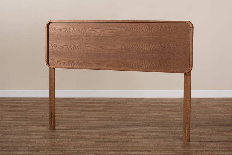 Baxton Studio Mailene Mid-Century Modern Walnut Brown Finished Wood Full Size Headboard | Headboards | Modishstore - 4