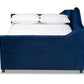 Baxton Studio Perry Modern and Contemporary Royal Blue Velvet Fabric Upholstered and Button Tufted Full Size Daybed with Trundle | Daybeds | Modishstore - 3