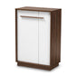 baxton studio mette mid century modern two tone white and walnut finished 5 shelf wood entryway shoe cabinet | Modish Furniture Store-2